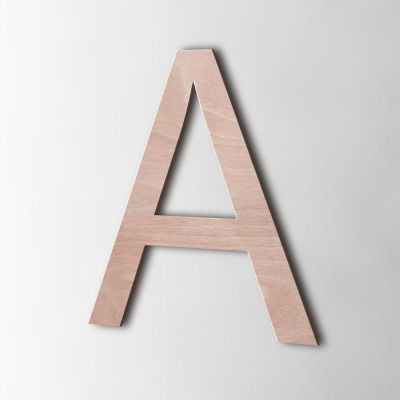 Houten Letter A Arial Okoume - 1
