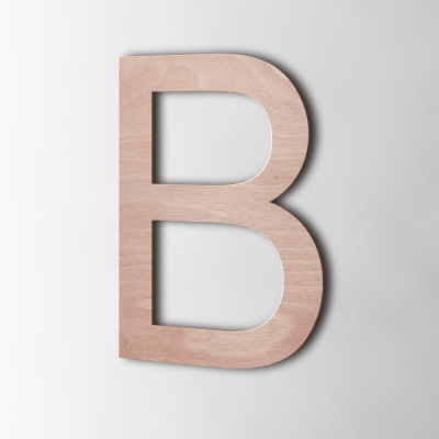 Houten Letter B Arial Okoume - 1