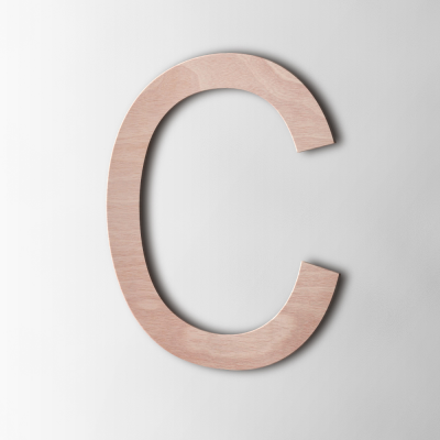 Houten Letter C Arial Okoume - 1