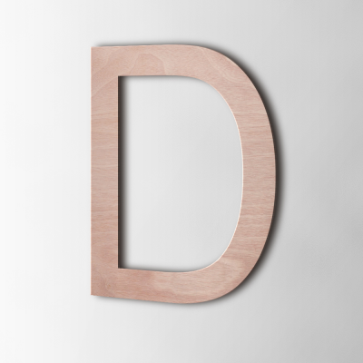 Houten Letter D Arial Okoume - 1 Houten Letter D Arial Okoume - 1