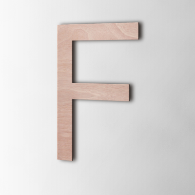 Houten Letter F Arial Okoume - 1 Houten Letter F Arial Okoume - 1