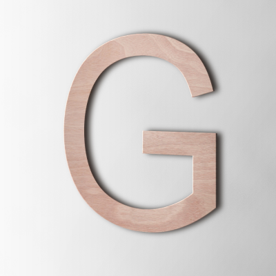 Houten Letter G Arial Okoume - 1