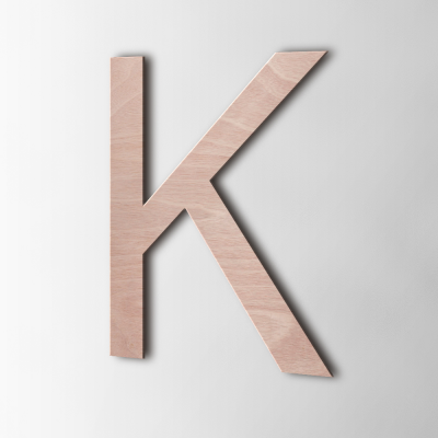 Houten Letter K Arial Okoume - 1 Houten Letter K Arial Okoume - 1