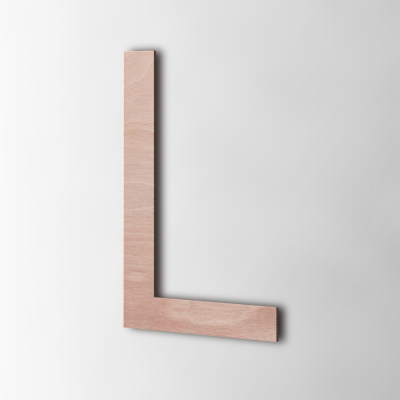 Houten Letter L Arial Okoume - 1