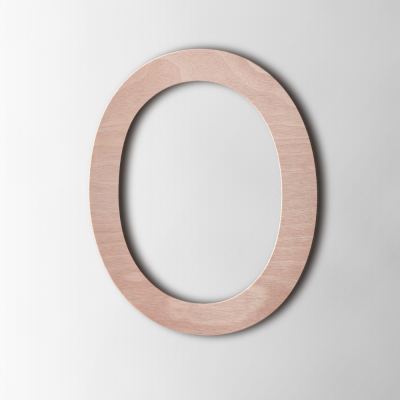 Houten Letter O Arial Okoume - 1
