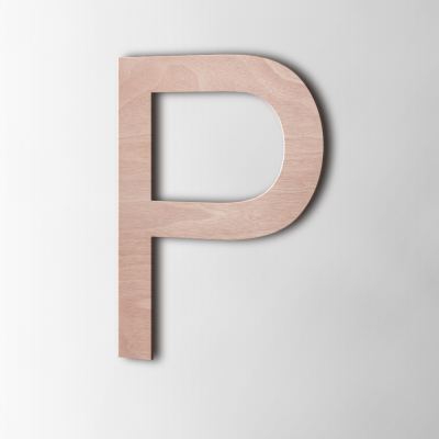 Houten Letter P Arial Okoume - 1 Houten Letter P Arial Okoume - 1