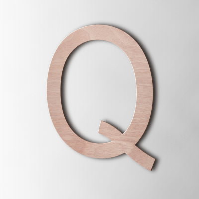 Houten Letter Q Arial Okoume - 1