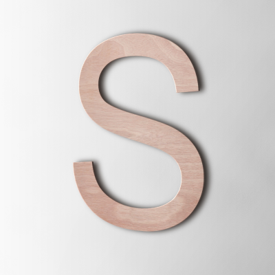 Houten Letter S Arial Okoume - 1