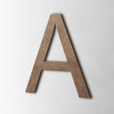 Houten Letter A Arial MDF Bruin - 1