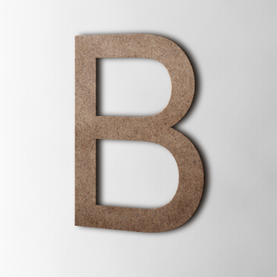 Houten Letter B Arial MDF Bruin - 1
