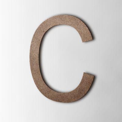 Houten Letter C Arial MDF Bruin - 1 Houten Letter C Arial MDF Bruin - 1