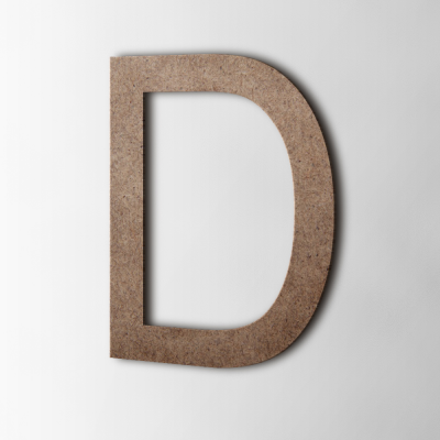 Houten Letter D Arial MDF Bruin - 1