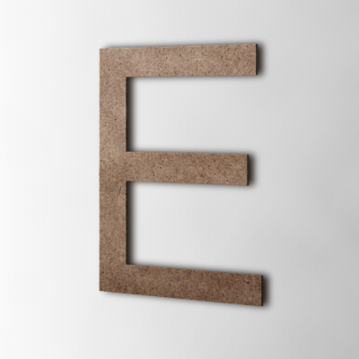 Houten Letter E Arial MDF Bruin - 1