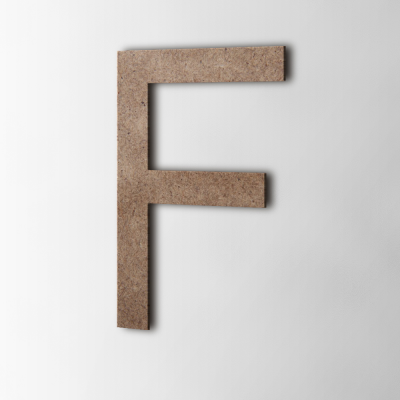 Houten Letter F Arial MDF Bruin - 1 Houten Letter F Arial MDF Bruin - 1