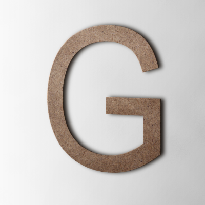 Houten Letter G Arial MDF Bruin - 1 Houten Letter G Arial MDF Bruin - 1
