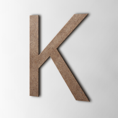 Houten Letter K Arial MDF Bruin - 1
