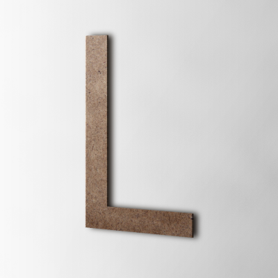 Houten Letter L Arial MDF Bruin - 1