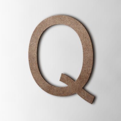 Houten Letter Q Arial MDF Bruin - 1