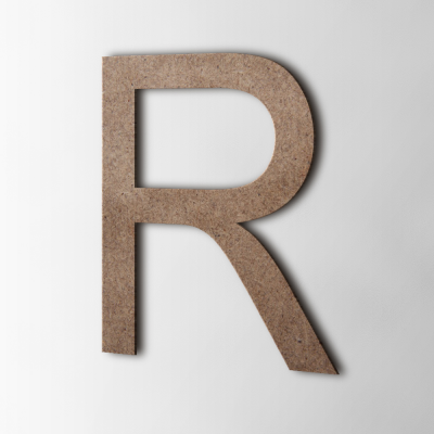 Houten Letter R Arial MDF Bruin - 1
