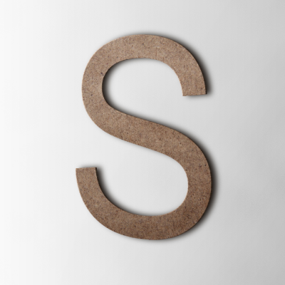 Houten Letter S Arial MDF Bruin - 1
