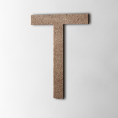 Houten Letter T Arial MDF Bruin - 1