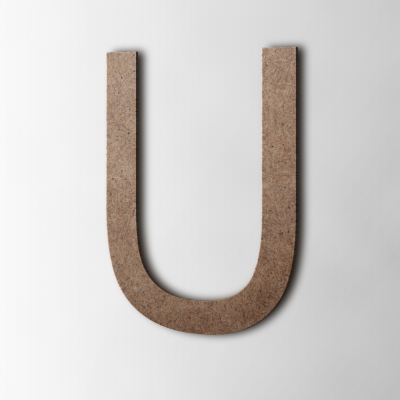 Houten Letter U Arial MDF Bruin - 1