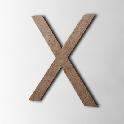 Houten Letter X Arial MDF Bruin - 1 Houten Letter X Arial MDF Bruin - 1