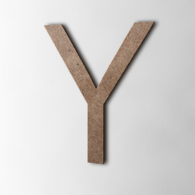 Houten Letter Y Arial MDF Bruin - 1