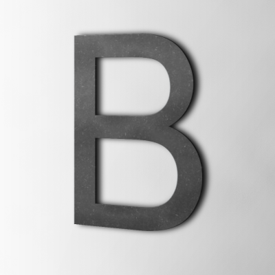 Houten Letter B Arial MDF Zwart - 1