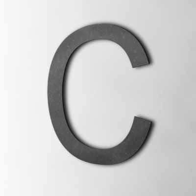 Houten Letter C Arial MDF Zwart - 1