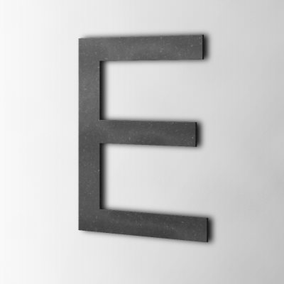 Houten Letter E Arial MDF Zwart - 1