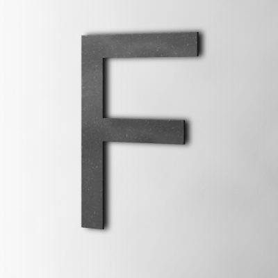 Houten Letter F Arial MDF Zwart - 1