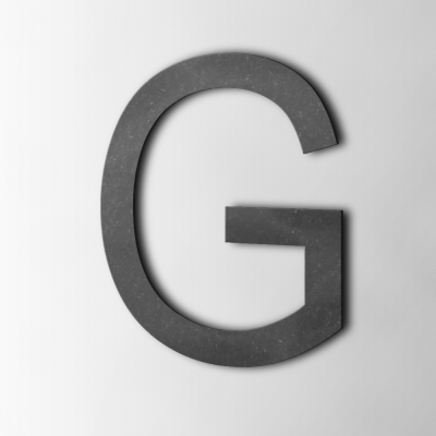 Houten Letter G Arial MDF Zwart - 1