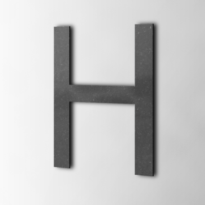Houten Letter H Arial MDF Zwart - 1