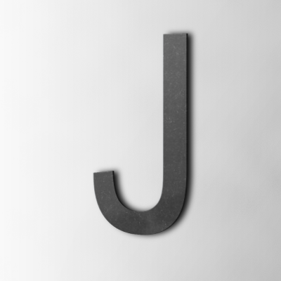 Houten Letter J Arial MDF Zwart - 1