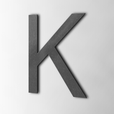 Houten Letter K Arial MDF Zwart - 1 Houten Letter K Arial MDF Zwart - 1