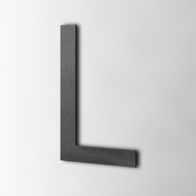 Houten Letter L Arial MDF Zwart - 1