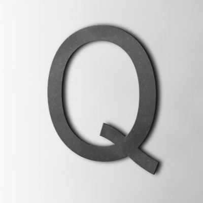 Houten Letter Q Arial MDF Zwart - 1 Houten Letter Q Arial MDF Zwart - 1