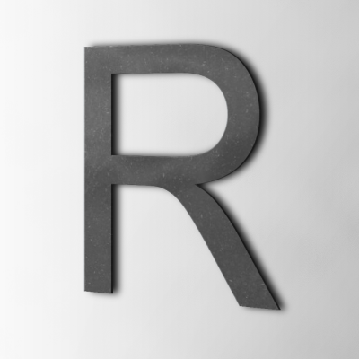 Houten Letter R Arial MDF Zwart - 1