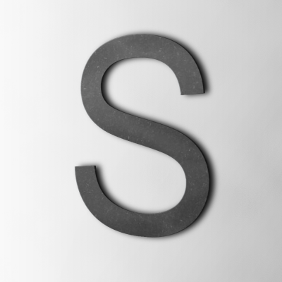 Houten Letter S Arial MDF Zwart - 1 Houten Letter S Arial MDF Zwart - 1