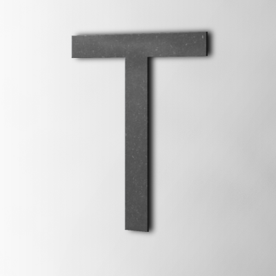 Houten Letter T Arial MDF Zwart - 1