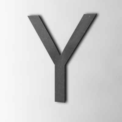 Houten Letter Y Arial MDF Zwart - 1
