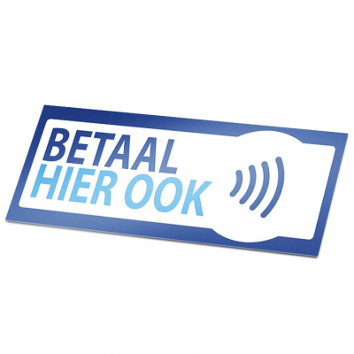 Betaal hier ook contactloos smal sticker - 1
