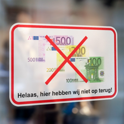 Hier hebben wij niet op terug - Biljet 100, 200 en 500 sticker - 2