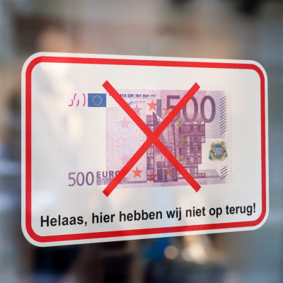 Hier hebben wij niet op terug - Biljet 500 sticker - 2