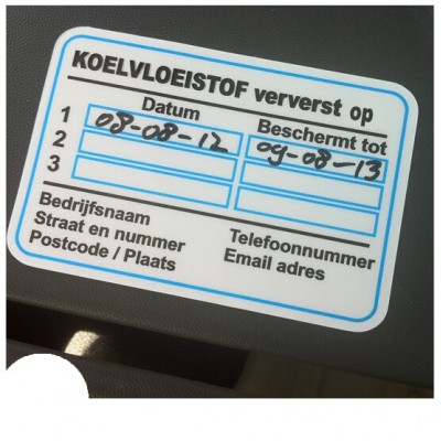 Koelvloeistof Service Onderhoud stickers - 2