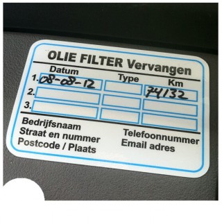 Olie Filter Service Onderhoud stickers - 2