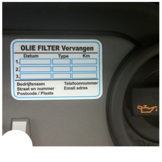 Olie Filter Service Onderhoud stickers - 3