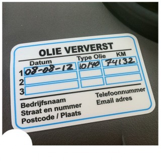 Olie Verversen Service Onderhoud stickers - 2