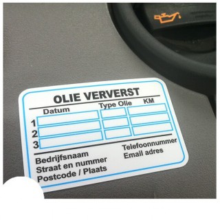 Olie Verversen Service Onderhoud stickers - 3